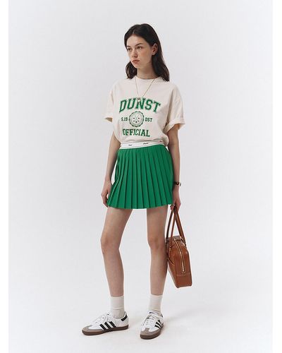 DUNST Banded Pleats Mini Skirt - Green