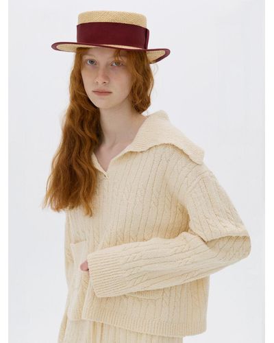 a.t.corner Cotton Shaggy Cable Pullover - Natural