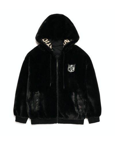 Nfl Reversible Vegan Fur Jacket - Black