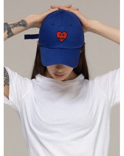 GRAVER [] Heart Logo Smile Ball Cap - Blue