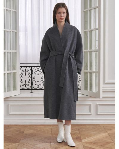 Nouve Cashmere-blend Handmade Maxi Coat - Grey