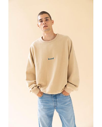 we are bound Oatmeal Reverse Fleece Oversized Sweater - Natural