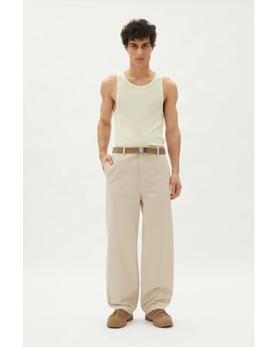 Weekday Ross Wide Trousers - Natural