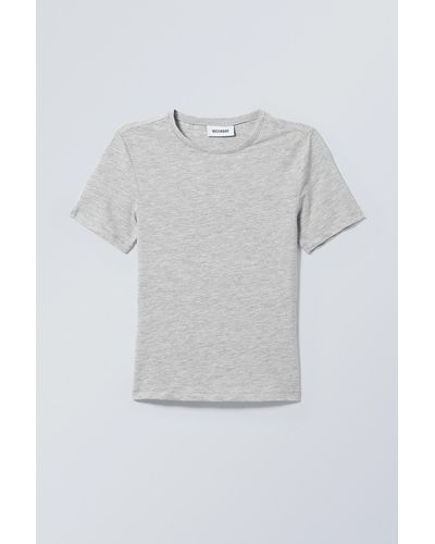 Weekday Slim Fitted T-shirt - White