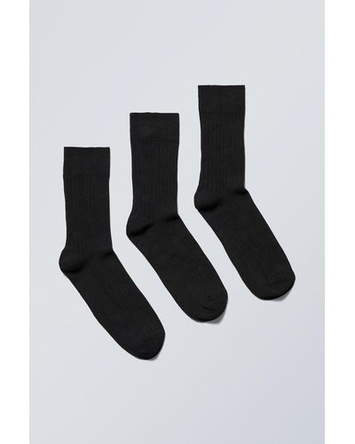 Weekday 3-pack Selma Socks - Black