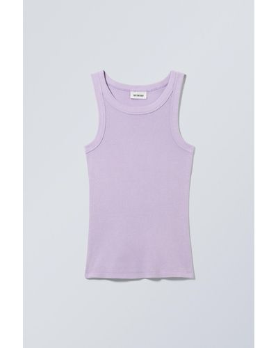 Weekday Fitted Rib Tank Top - Purple