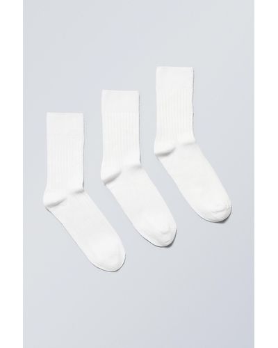 Weekday 3-pack Selma Socks - White