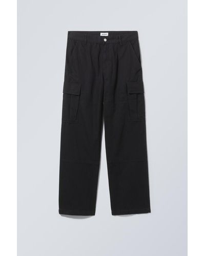 Weekday Cargohose Joel mit relaxter Passform - Schwarz