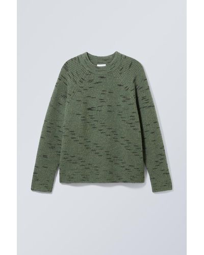Weekday Pullover Mit Raglanärmeln Und Relaxter Passform - Grün