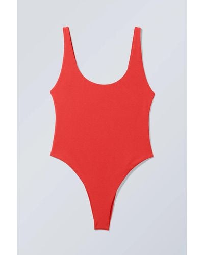 Weekday Shine Sporty Swimsuit - Red
