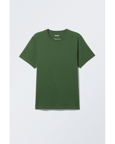 Weekday Mittelschweres Standard-T-Shirt - Grün