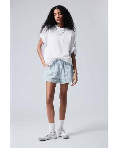 Weekday Relaxte Baumwoll-Boxershorts - Blau