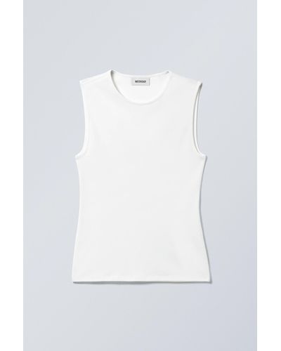 Weekday Fitted Cotton Tank Top - White