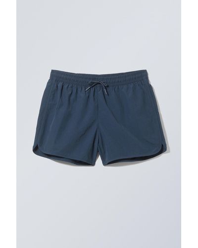 Weekday Tan Structure Swim Shorts - Blue