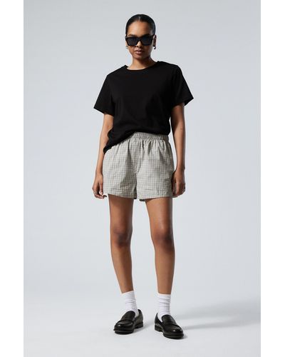Weekday Relaxed Boxer Cotton Shorts - Black