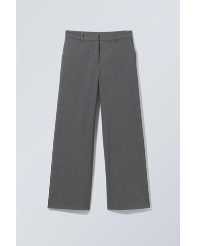 Weekday Emily Low Waist Suiting Trousers - Grey