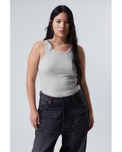 Weekday Close Fitted Tank Top - Grey