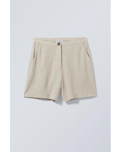 Weekday Kit Linen Mix Shorts - Multicolour