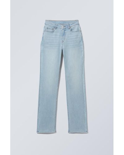 Weekday Twig Curve Jeans Mit Mittelhohem Bund Und Geradem Bein - Blau