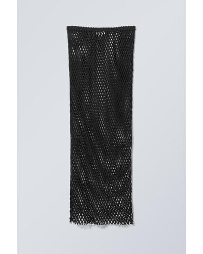 Weekday Net Cotton Skirt - Black