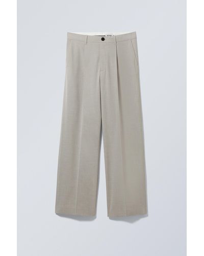 Weekday Uno Loose Suit Trousers - White