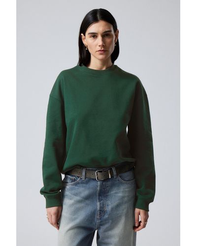 Weekday Patrik fleece sweatshirt in dark green