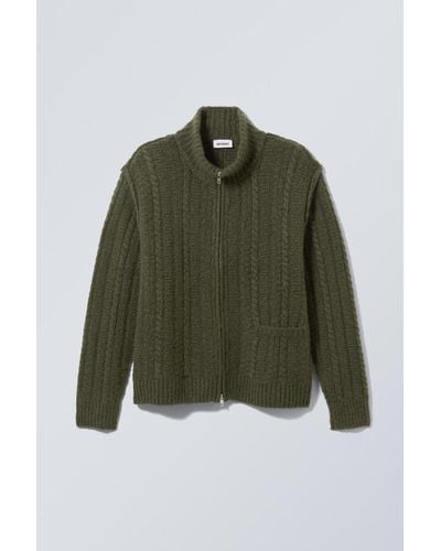 Weekday Mattias Wool Blend Knit Cardigan - Green