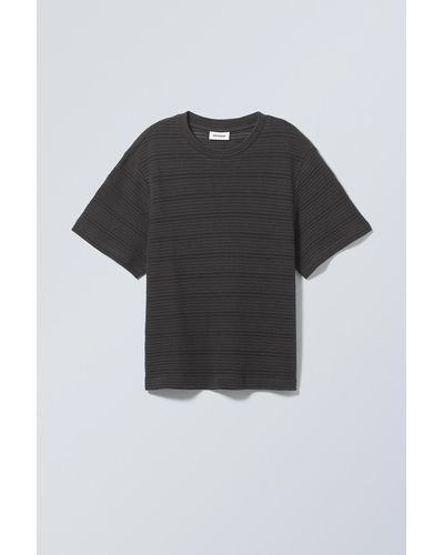 Weekday Felix Structured T-shirt - Black