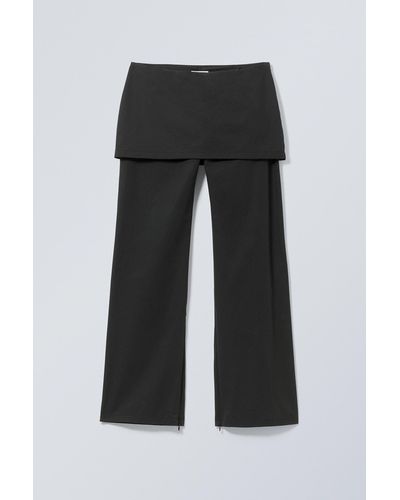 Weekday Alia Skirt Trousers - Black