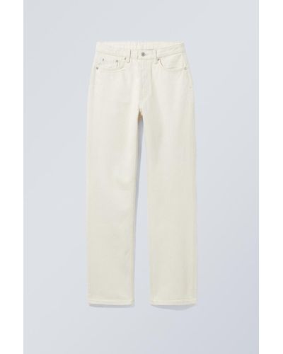 Weekday Jeans Voyage mit hoher Taille und geradem Schnitt - Weiß