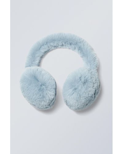 Weekday Fiona Faux Fur Earmuffs - Blue