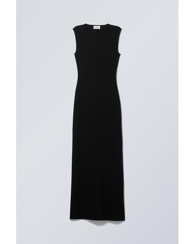 Weekday Sleeveless Slitted Maxi Dress - Black
