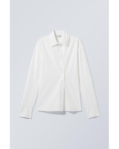 Weekday Enganliegendes Hemd June - Weiß