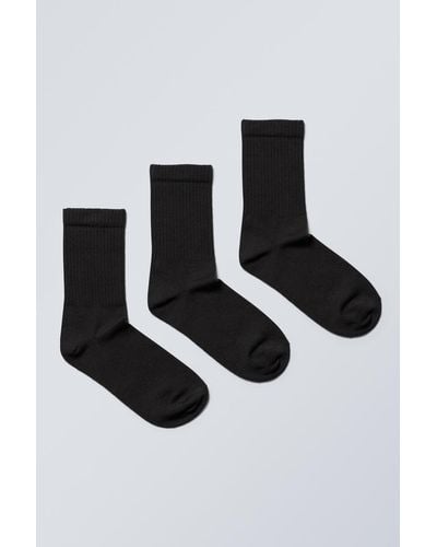 Weekday Socken Eleven 3er-Pack - Weiß