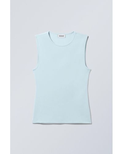 Weekday Fitted Cotton Tank Top - Blue