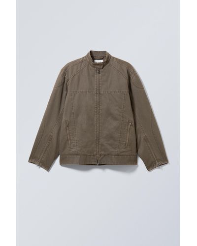 Weekday Reed Biker Jacket - Brown