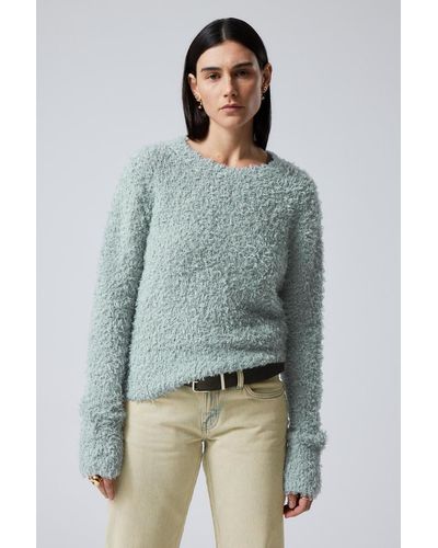 Weekday Flauschiger Pullover Judi - Grün