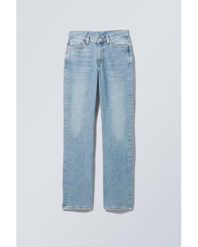 Weekday Jeans Twig Mit Mittelhohem Bund Und Geradem Bein - Blau