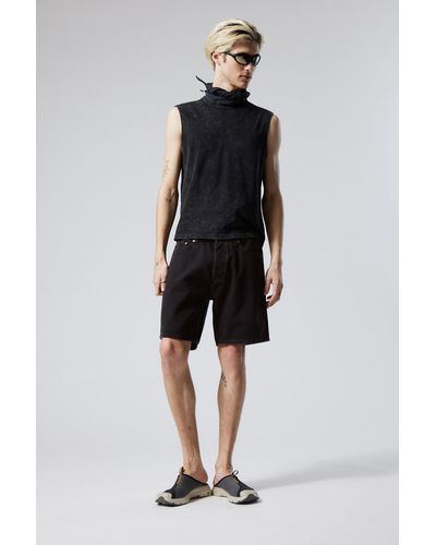 Weekday Space Relaxed Denim Shorts - Black