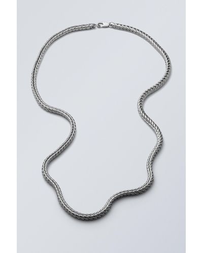 Weekday Karim Snake Chain Necklace - White