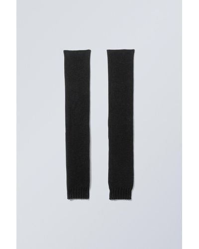 Weekday Rib Knit Leg Warmers - Black