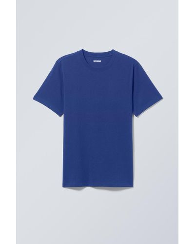 Weekday Mittelschweres Standard-T-Shirt - Blau