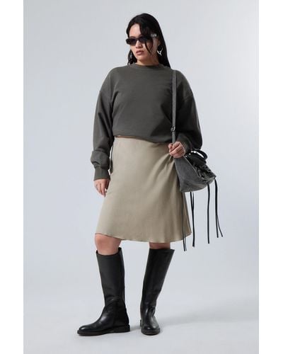 Weekday Knee-length Pull-on Skirt - Grey
