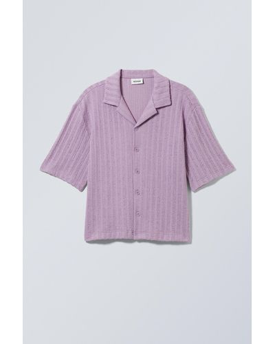 Weekday Boxy Structure Resort Shirt - Purple