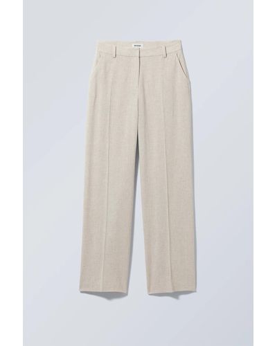 Weekday Cyrus Linen Mix Trousers - White