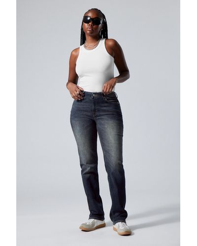 Weekday Twig Curve Mid Straight Jeans - Multicolour