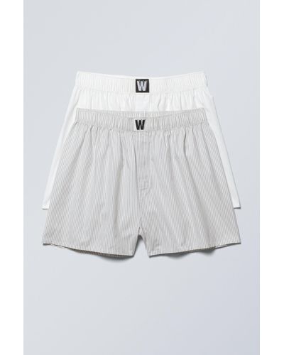 Weekday 2-pack Logo Boxer Shorts - Grey