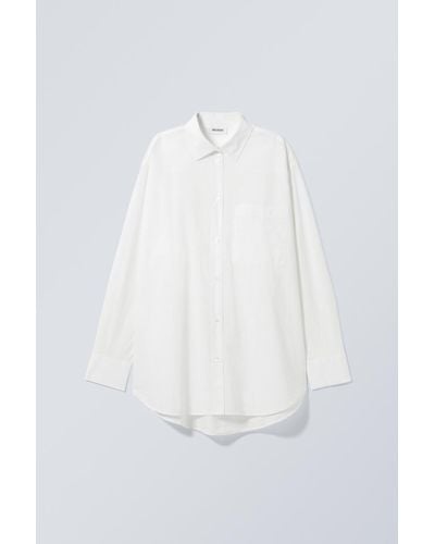 Weekday Popeline-Hemd Perfect - Weiß
