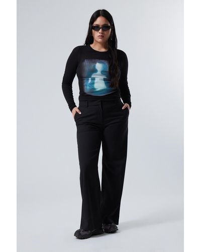 Weekday Emily Low Waist Suiting Trousers - Black