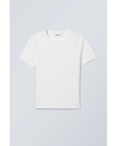 Weekday Slim Fitted T-shirt - White